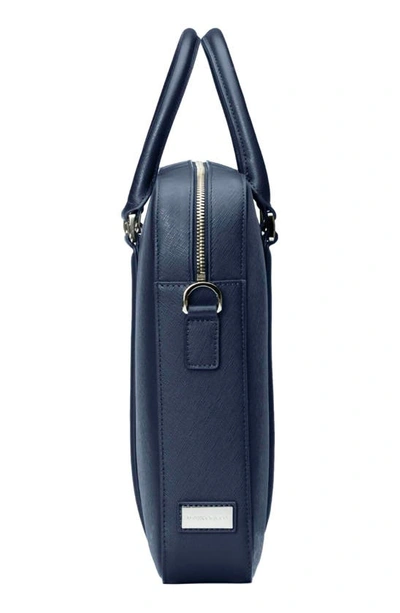 Maverick & Co. Manhattan Monochrome Leather Briefcase In Navy