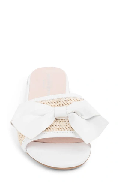 Patricia Green St. Tropez Raffia Slide Sandal In White