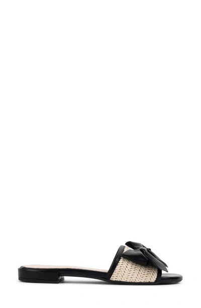 Patricia Green St. Tropez Raffia Slide Sandal In Black