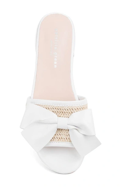 Patricia Green St. Tropez Raffia Slide Sandal In White