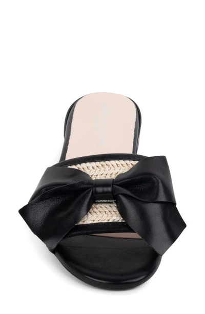 Patricia Green St. Tropez Raffia Slide Sandal In Black