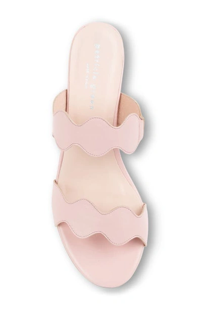 Patricia Green Palm Beach Block Heel Scalloped Sandal In Soft Pink