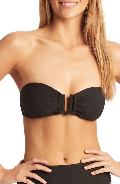 Shop Sea Level U-bar Bandeau Bikini Top In Black
