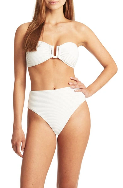 Sea Level U-bar Bandeau Bikini Top In White