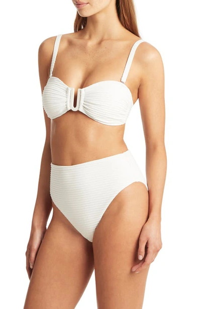 Sea Level U-bar Bandeau Bikini Top In White