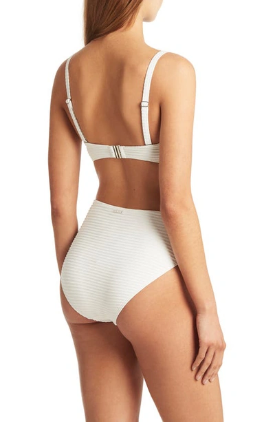 Sea Level Retro High Waist Bikini Bottoms In White