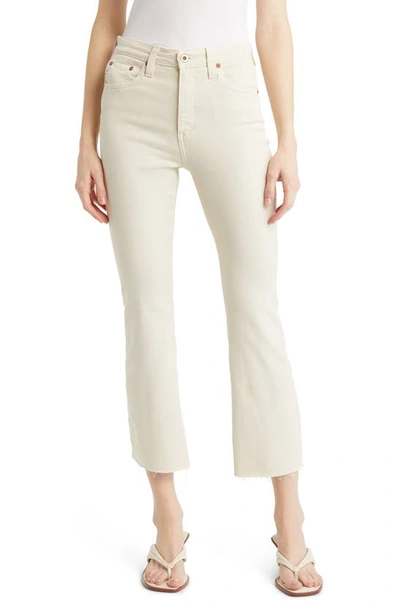 Shop Ag Farrah Crop Bootcut Jeans In Ivory Clay