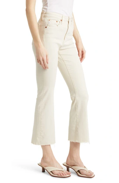 Shop Ag Farrah Crop Bootcut Jeans In Ivory Clay