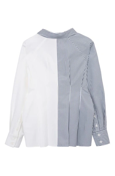 Shop Habitual Kids' Coloblock Stripe Shirt In Blue/ White Multi