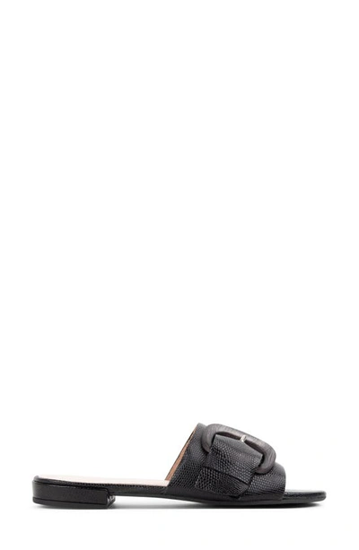 Patricia Green Venice Buckle Slide Sandal In Black