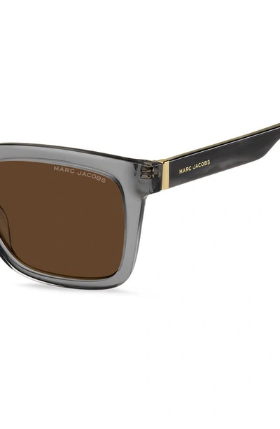 Marc Jacobs 54mm Gradient Square Sunglasses In Grey/ Brown