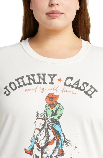 Shop Daydreamer Johnny Cash Graphic Tee In Vintage Grey/ White