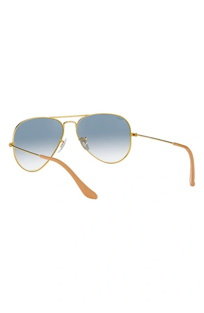 Shop Ray Ban Small Original 55mm Aviator Sunglasses In Blue Grd