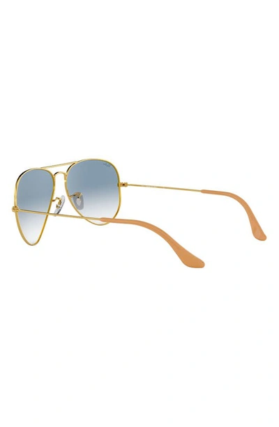 Shop Ray Ban Small Original 55mm Aviator Sunglasses In Blue Grd