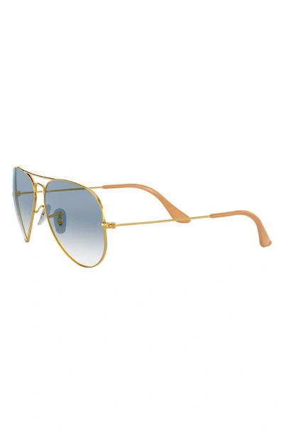 Shop Ray Ban Small Original 55mm Aviator Sunglasses In Blue Grd