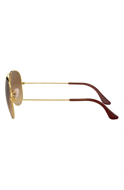 Shop Ray Ban 58mm Polarized Aviator Sunglasses In Gold/ Brown Gradient