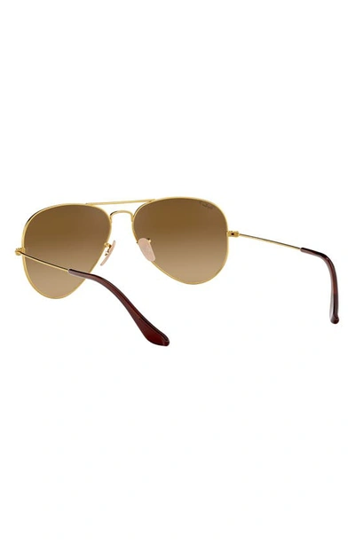 Shop Ray Ban 58mm Polarized Aviator Sunglasses In Gold/ Brown Gradient