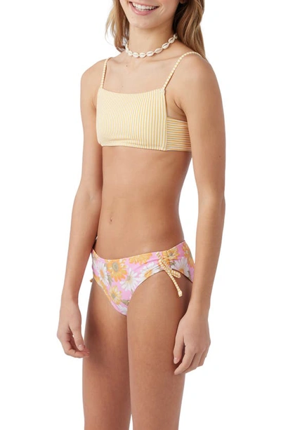 Shop O'neill Kids' Sunny Side Two-piece Swimsuit In Pink