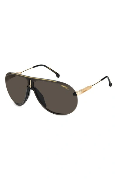 Shop Carrera Eyewear Superchampion 99mm Aviator Sunglasses In Black Gold/ Gray