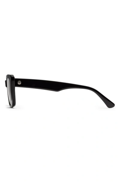 Shop Electric Portofino 52mm Rectangular Sunglasses In Gloss Black/ Grey Polar