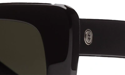 Shop Electric Portofino 52mm Rectangular Sunglasses In Gloss Black/ Grey Polar
