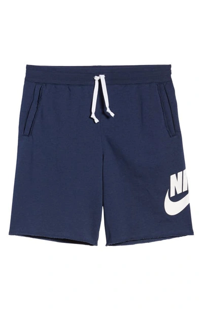 Shop Nike Sportswear Alumni Shorts In Midnight Navy/ White