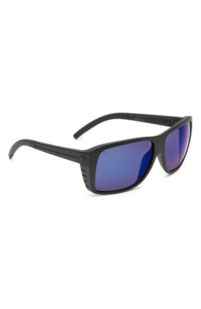 Shop Electric Bristol 52mm Polarized Square Sunglasses In Matte Black/ Blue Polar Pro