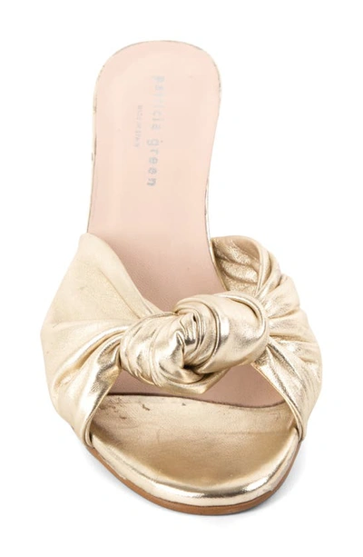 Patricia Green Savannah Knotted Bow Slide Sandal In Gold