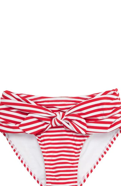 Shop Habitual Kids' Malibu Stripe Two-piece Swimsuit In Red