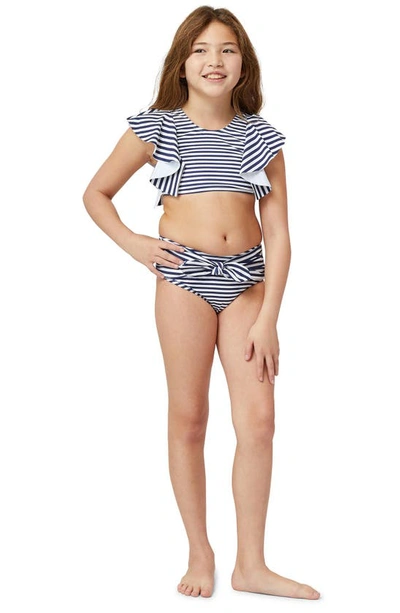 Shop Habitual Kids' Malibu Stripe Two-piece Swimsuit In Blue