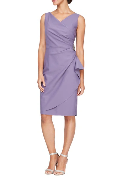Shop Alex Evenings Side Ruched Cocktail Dress In Icy Orchid