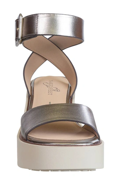 Shop Naked Feet Iconoclast Ankle Strap Platform Sandal In Gunmetal