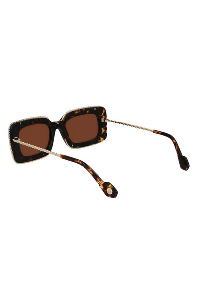 Shop Lanvin 52mm Rectangular Sunglasses In Dark Havana