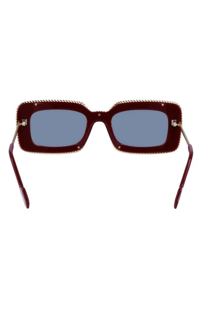 Shop Lanvin 52mm Rectangular Sunglasses In Burgundy