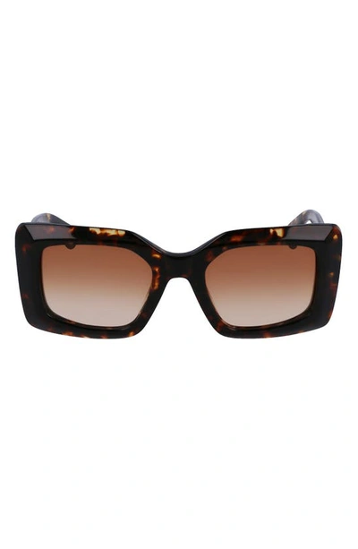 Shop Lanvin 50mm Gradient Square Sunglasses In Dark Havana