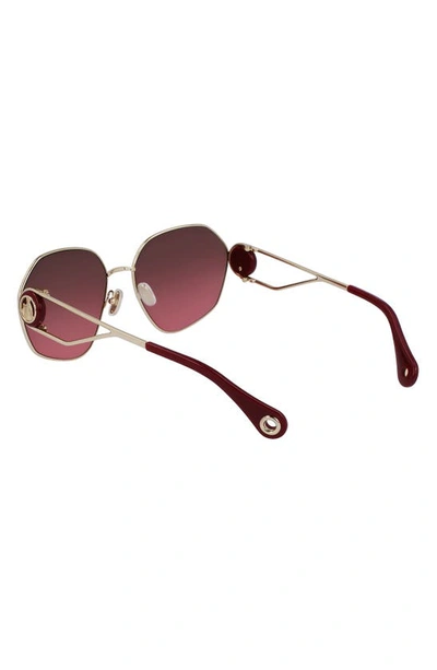 Shop Lanvin Mother & Child 62mm Oversize Rectangular Sunglasses In Gold/ Gradient Cherry