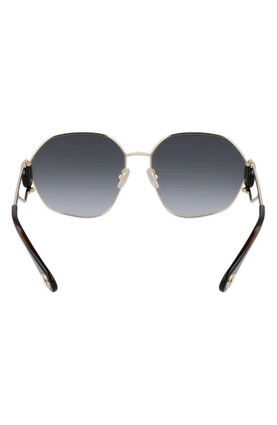 Shop Lanvin Mother & Child 62mm Oversize Rectangular Sunglasses In Gold/ Gradient Khaki