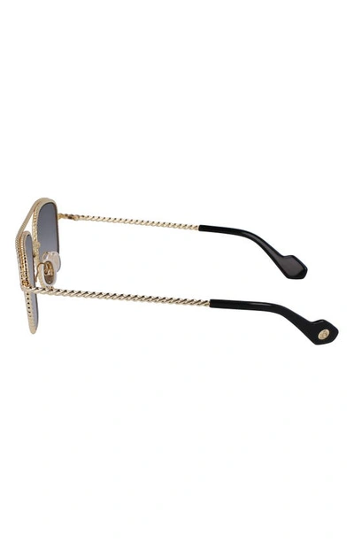 Shop Lanvin 58mm Navigator Sunglasses In Gold/ Grey