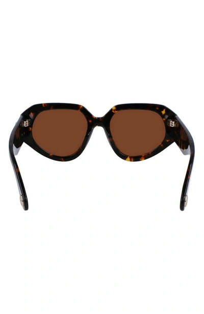 Shop Lanvin 53mm Modified Rectangular Sunglasses In Dark Havana