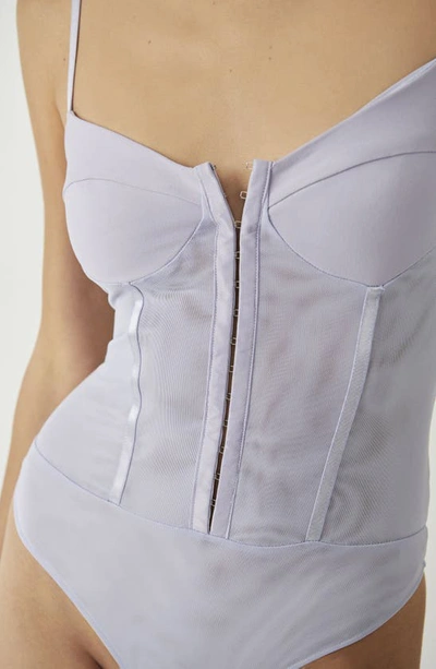 Free People Intimately Fp Night Rhythm Corset Bodysuit In Soft Lilac