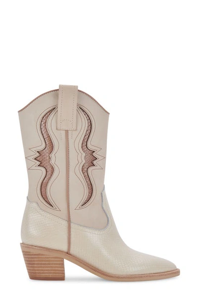 Shop Dolce Vita Suzzy Western Boot In Sand Multi Embossed Leather