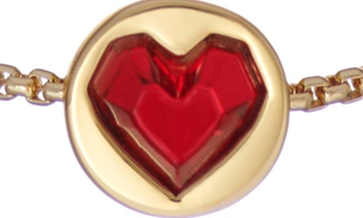 Shop Ted Baker Harock Heart Rock Crystal Bracelet In Gold Tone Red