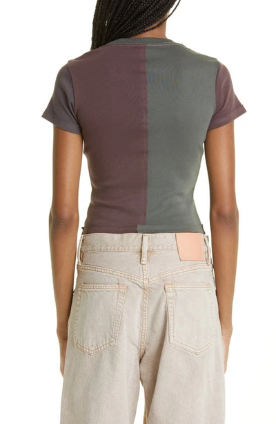 Shop Eckhaus Latta Colorblock Lapped Cotton Jersey T-shirt In Overcast