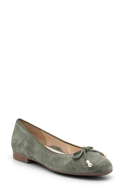 Shop Ara Scout Flat In Thyme Suede