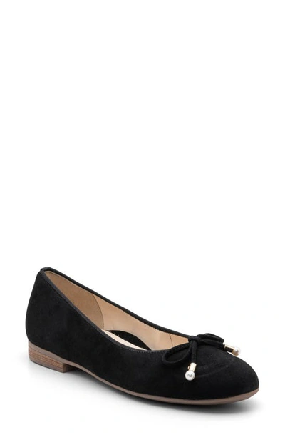 Shop Ara Scout Flat In Black Suede/black