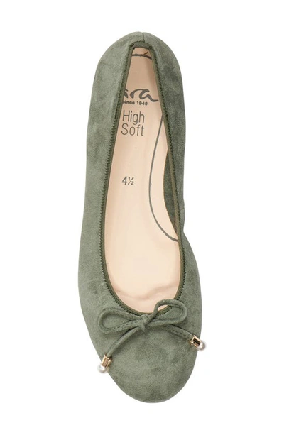 Shop Ara Scout Flat In Thyme Suede