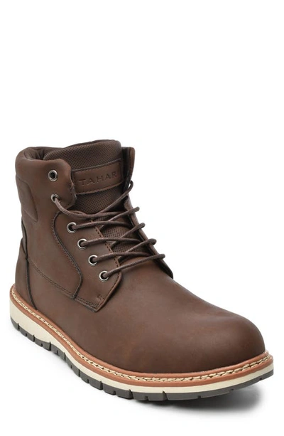 Shop Tahari Lace-up Lug Boot In Brown