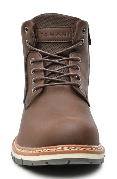 Shop Tahari Lace-up Lug Boot In Brown
