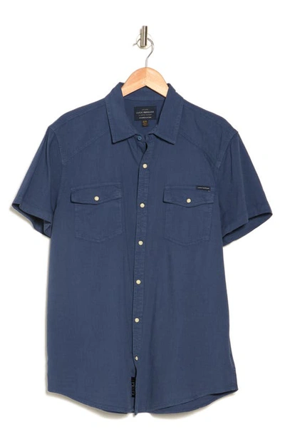 Shop Lucky Brand Western Workwear Short Sleeve Shirt In American Navy