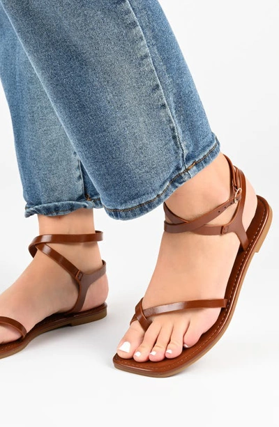 Journee Collection Tru Comfort Charra Sandal In Cognac